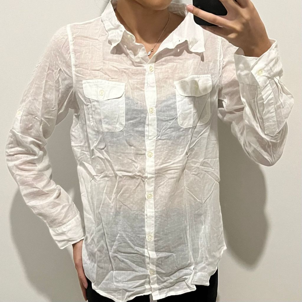 Kemeja Sheer Putih