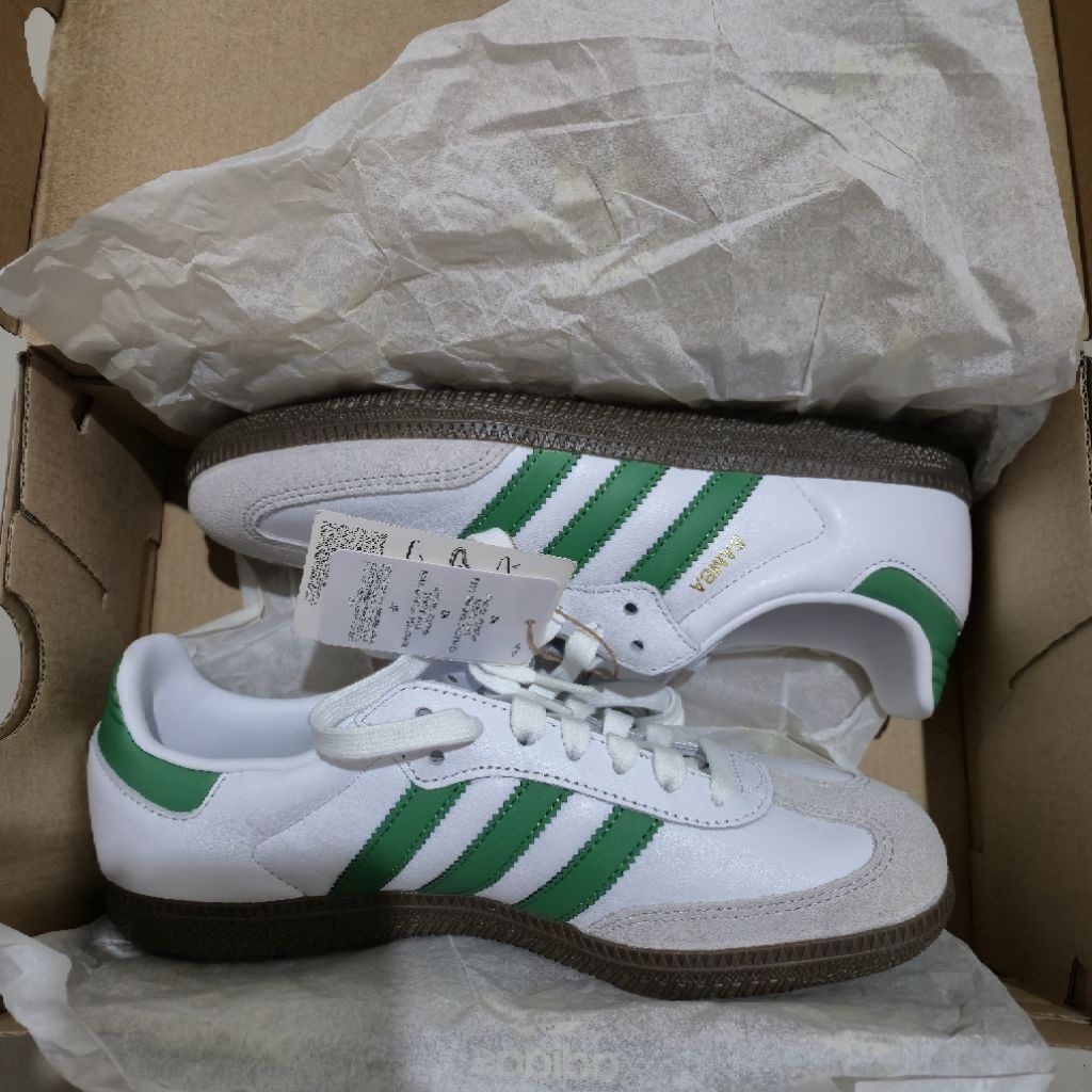 Sepatu Adidas Samba OG White Green BNIBWT original 100%