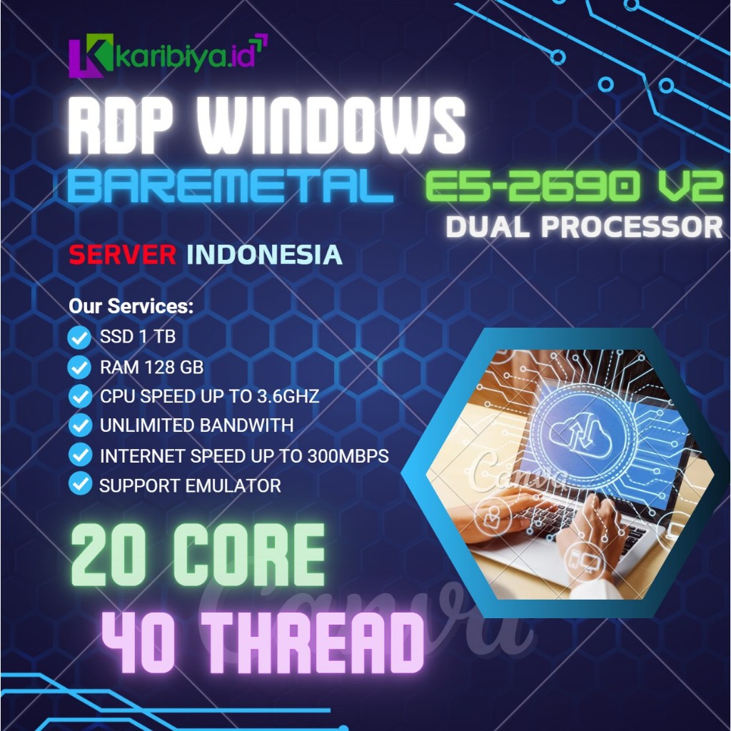 Bare Metal Server RDP Dedicated Dual Xeon 20 Core 40 Thread Emulator Vmware Android Youtube VPN BOT
