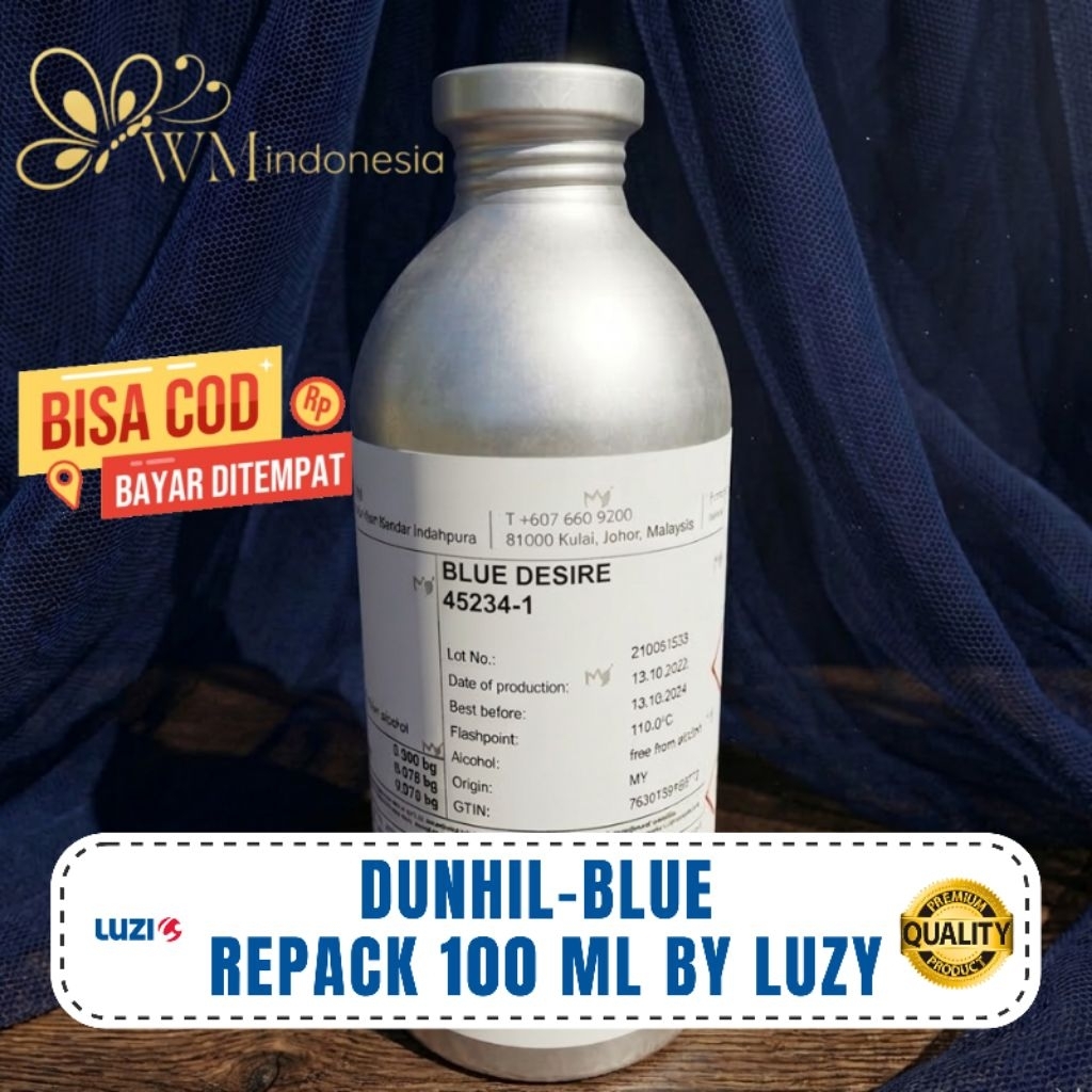 Blue Desire by Luzi Parfum Premium Repack 100ml Fragrance Oil Tahan Lama Aroma Wanita Pria Elegan Fl