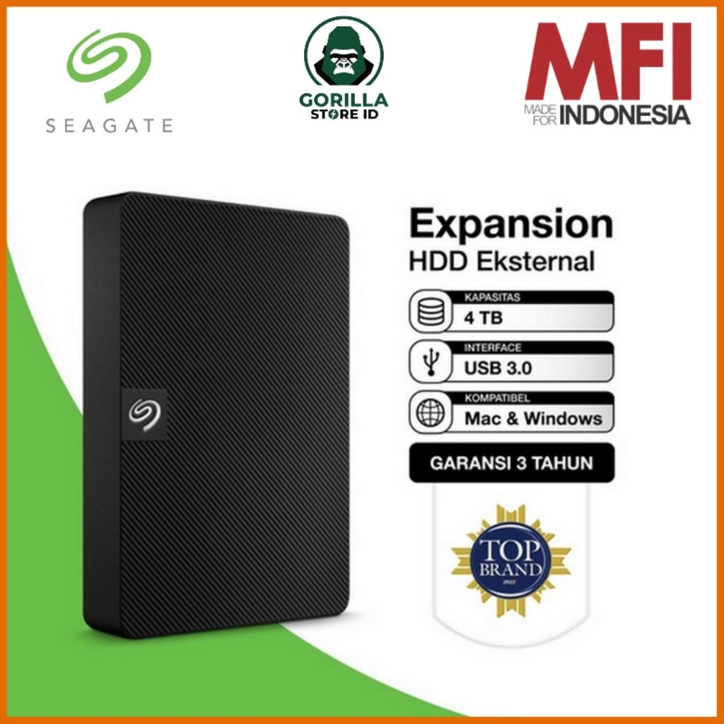 Seagate Expantion Hardisk External 4 TB - Hitam