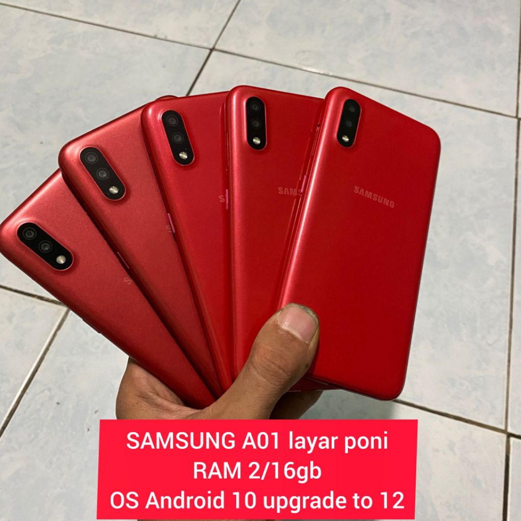Samsung A01 Poni 2/16 dan A01 core 1/16gb atau 2/32gb SECOND LIKE NEW no minus siap pakai bergaransi