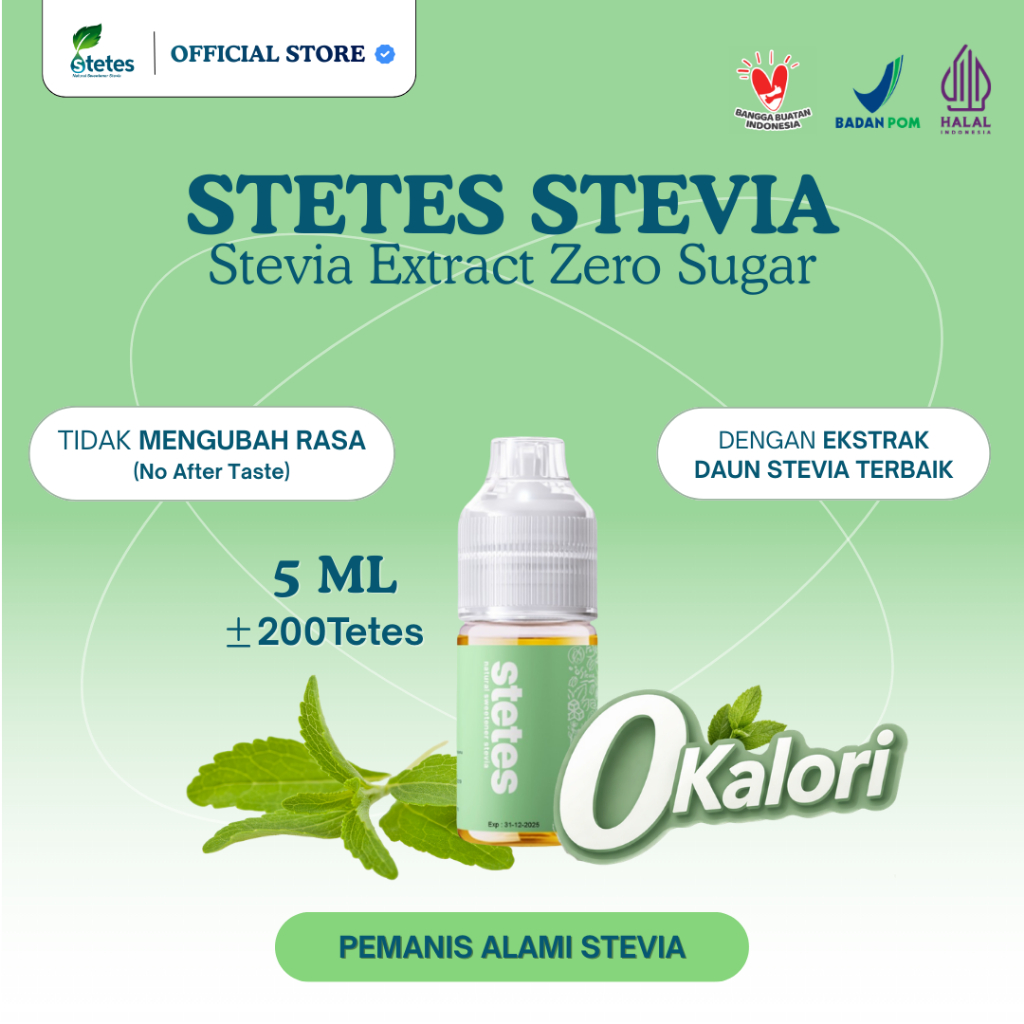 STETES Stevia Pemanis Alami | Stevia Cair | Gula Diabetes | Gula Diet 0 Kalori