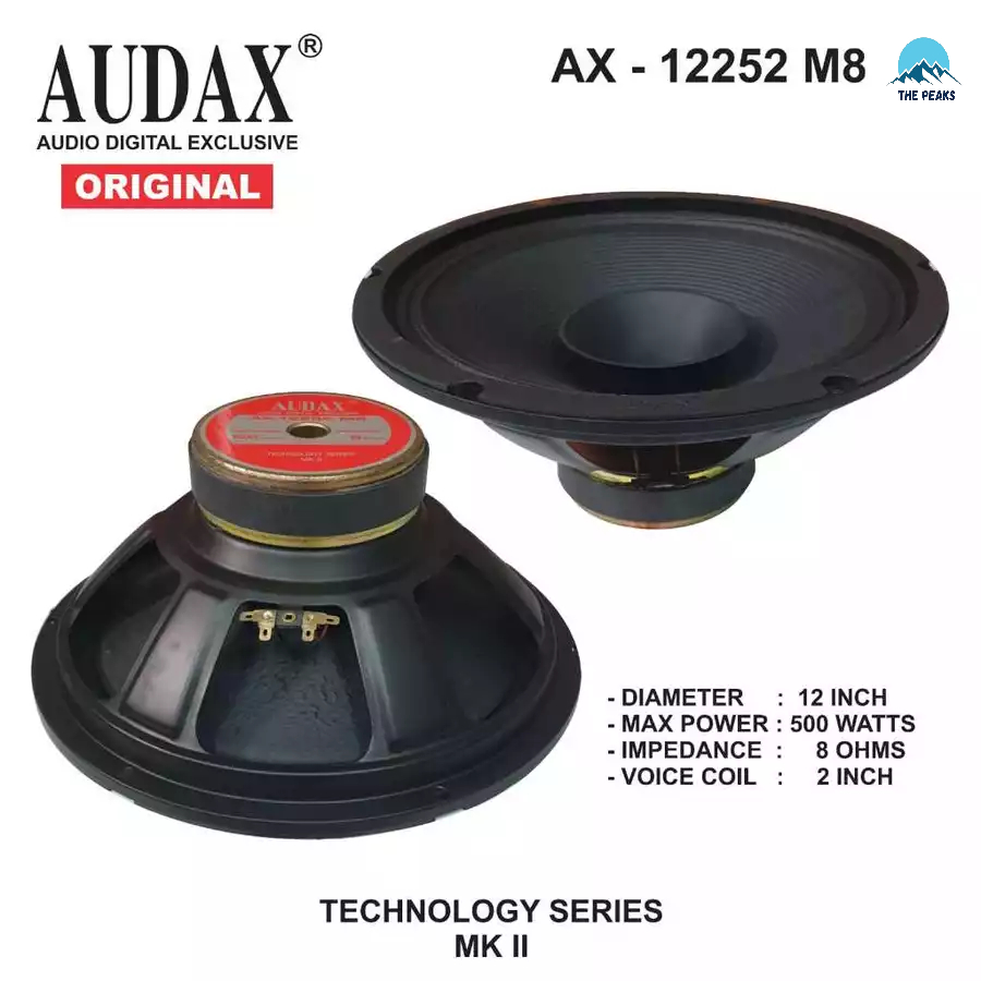 (The Peaks) SPEAKER AUDAX AX 12252 M8 FULL RANGE 12in 12 inch 500 WATT 12252 ORIGINAL AUDAX INDONESI