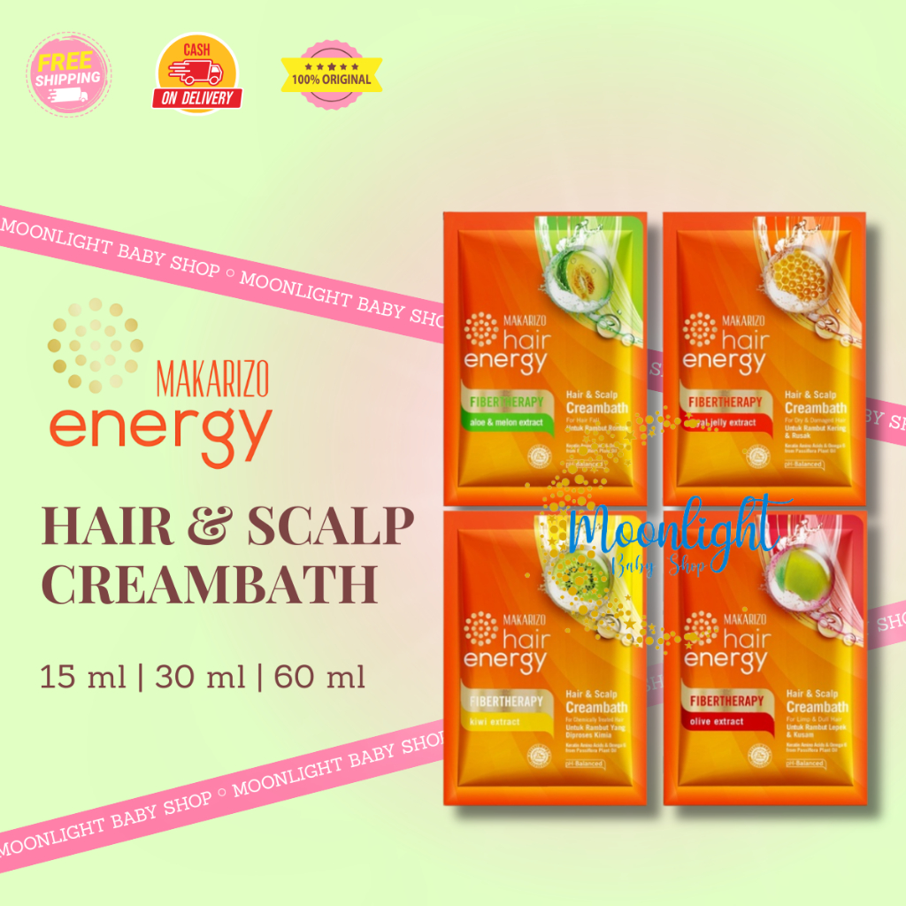 Makarizo Creambath Sachet Fibertherapy Hair Energy Hair & Scalp Masker Rambut Krimbat Saset