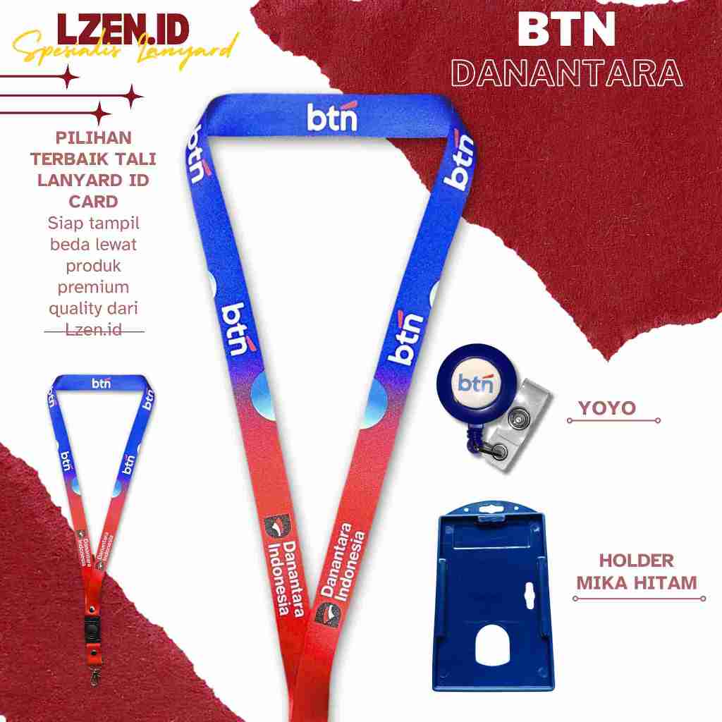 READY LANYARD GANTUNGAN ID CARD BTN DANANTARA TERBARU | TALI GANTUNGAN ID CARD BTN DANANTARA TERBARU