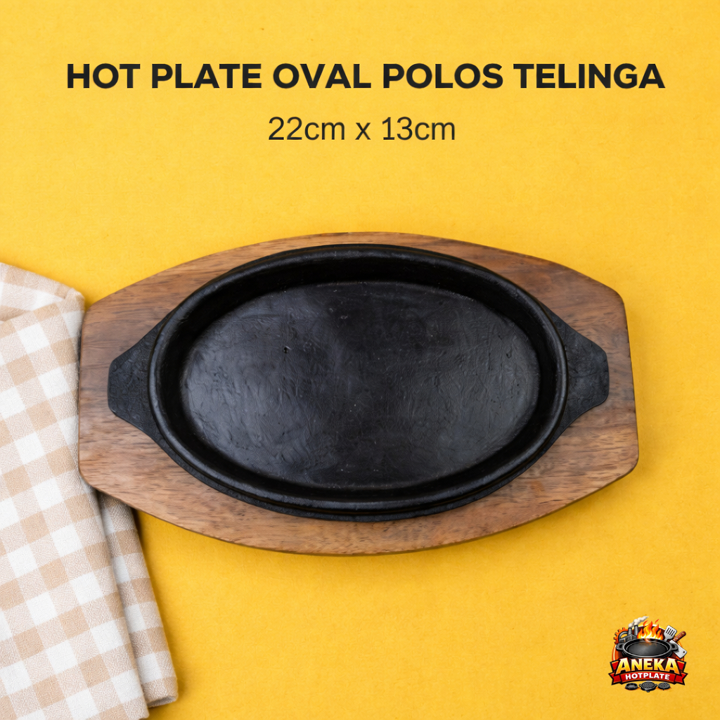 HOTPLATE OVAL POLOS TELINGA| HOTPLATE STEAK | CAST IRON | PIRING COR BAJA | ANEKA HOTPLATE