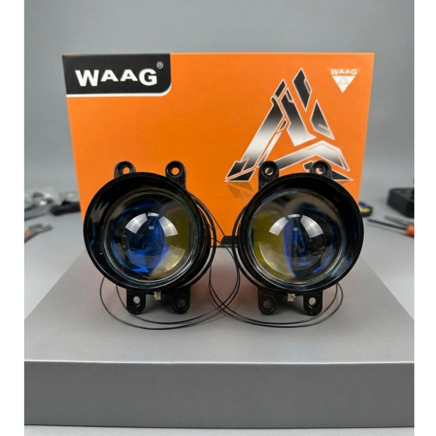 LAMPU LED WAAG - BILED FOGLAMP 3 INCH 3 COLOR BLUE LENS 45 WATT
