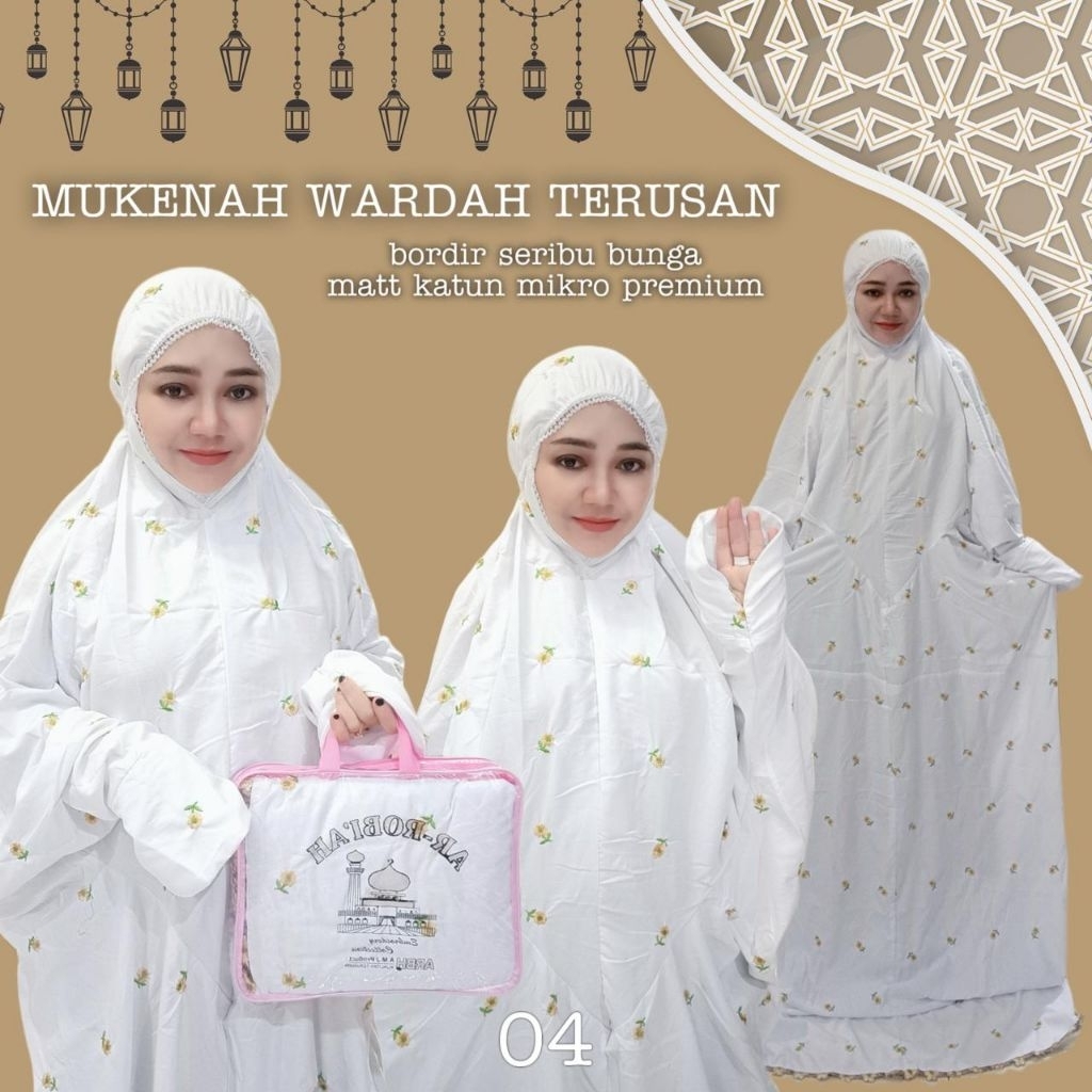 Mukena Terusan Dewasa Katun Mikro Tabur Bunga