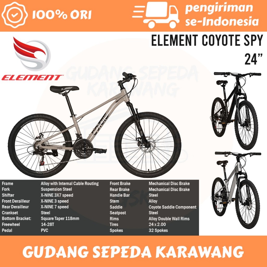 SEPEDA GUNUNG MTB 20 24 26 27.5 INCH ELEMENT COYOTE SPY FRAME ALLOY