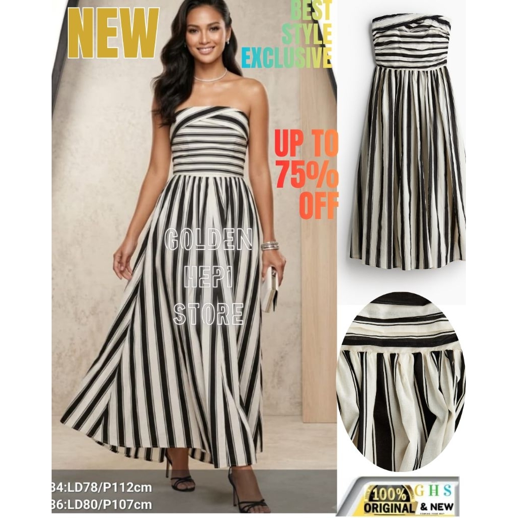 HNM Salur & Floral SHOULDER DRESS CREAM/ GREEN  FLORAL
