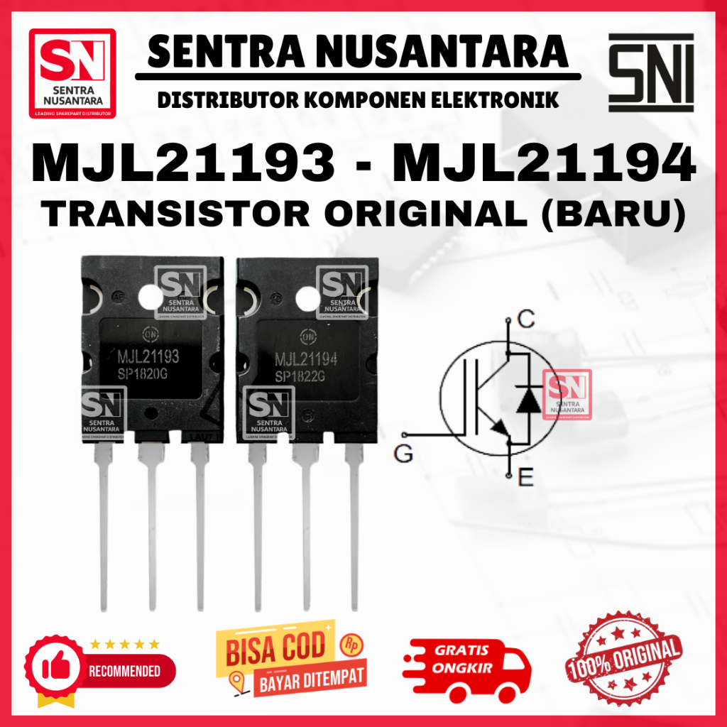 MJL21193 MJL21194 Original ON Semiconductor  | Transistor MJL 21193 MJL 21194 ASLI | MJL 21193 21194