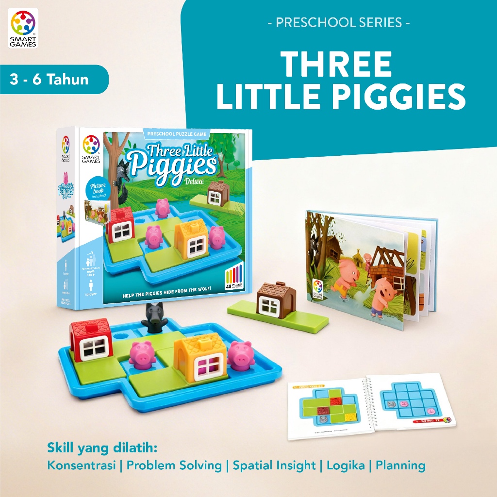 SmartGames Three Little Piggies Mainan Edukasi Anak