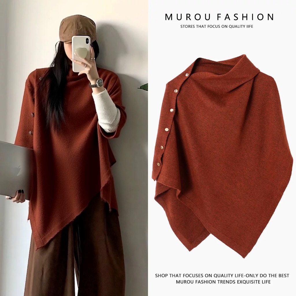 Kelas Atas Lembut Adem Syal Leher Wanita Cape Shawl Wanita Rajut Premium Musim Semi Musim Gugur Oute