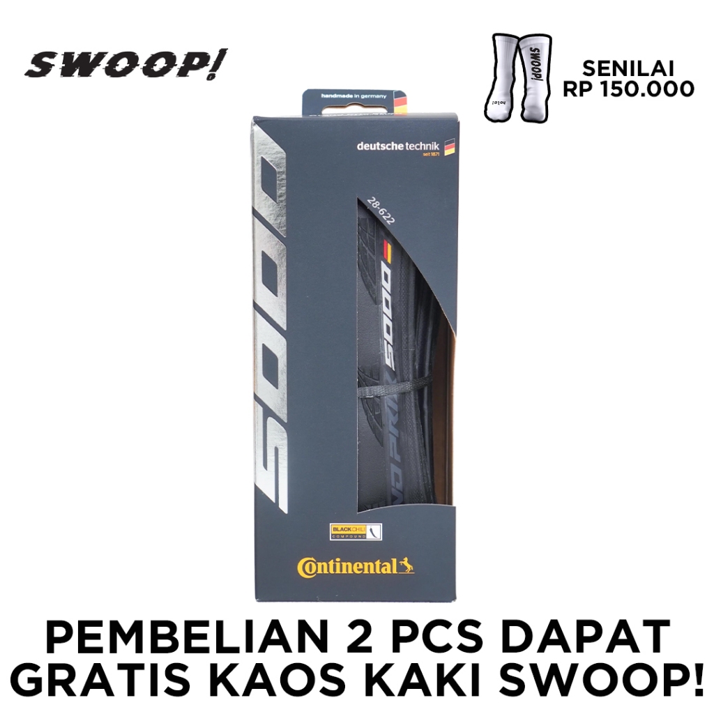 Ban Luar Continental Grand Prix 5000 GP5000 700c Clincher Black