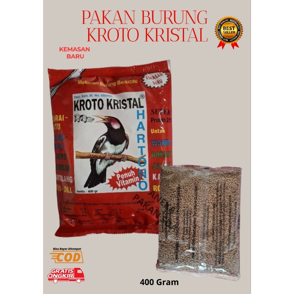 Pakan Burung jalak Kacer Kroto Kristal ( merah )