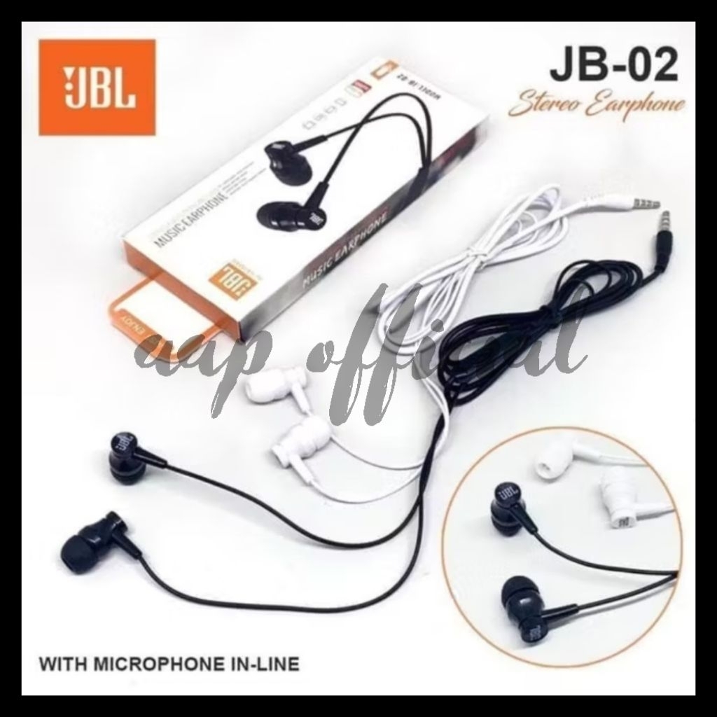 Headset JBL JB-02 Earphone Extrabass Stereo Handsfree HF JBL JB-02 Extrabass