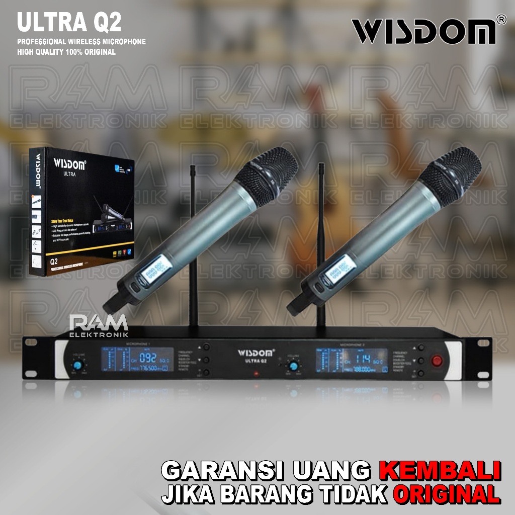 Mic Wireless WISDOM Q2 / Q-2 Dual 2 Handle Original