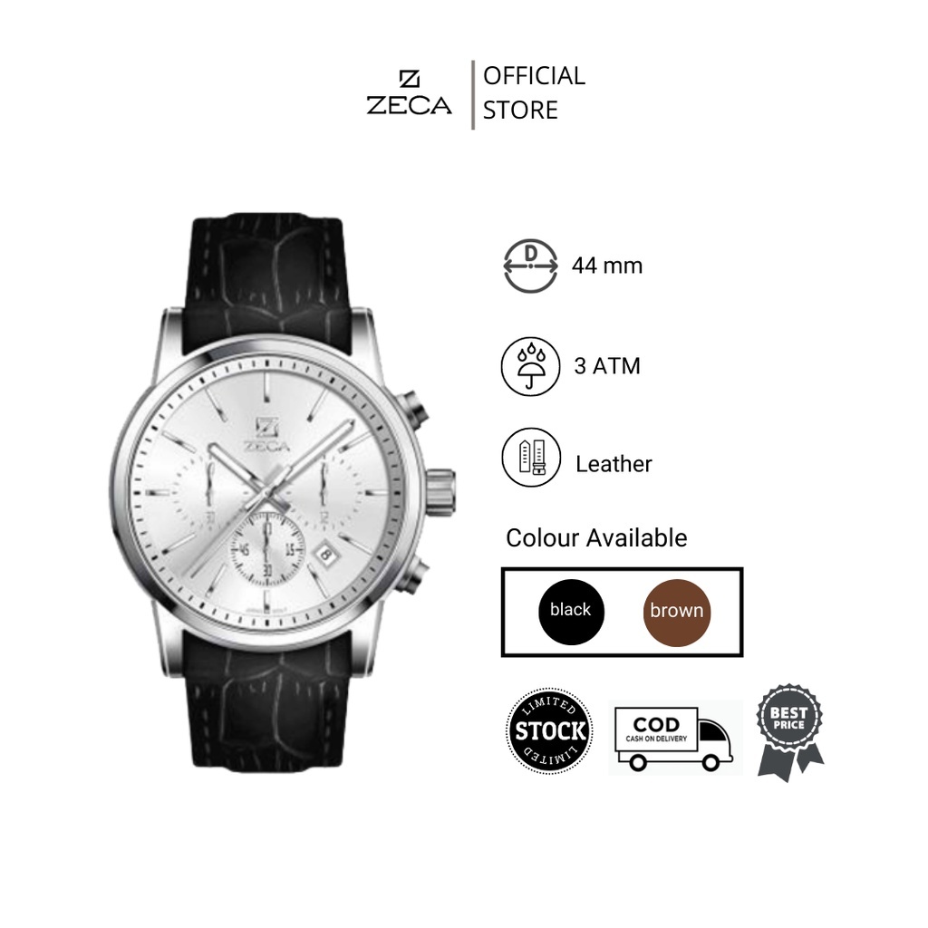 Zeca Jam Tangan Pria Leather Analog Chronograph Original 225M Series