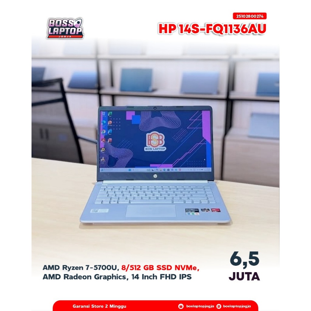 HP 14S-FQ1136AU  Ryzen 7 5700U 8/512 GB