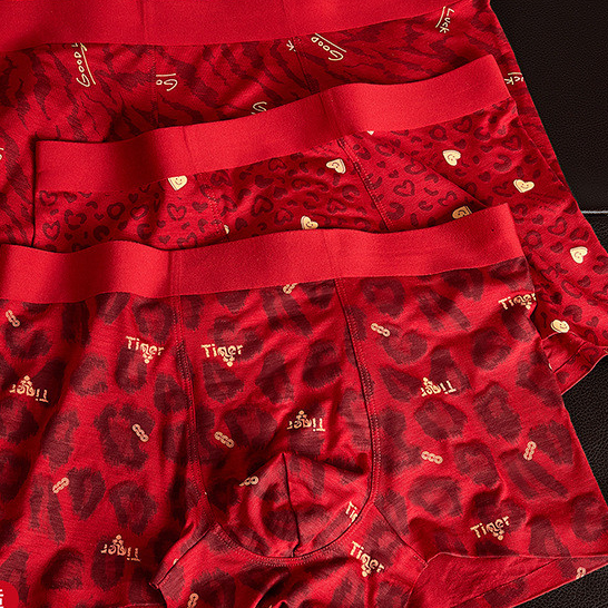 Pakaian dalam pria2026Celana boxer motif macan tutul baru