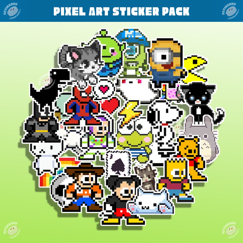 31pcs PIXEL ART Sticker Pack | stiker pixel art aesthetic