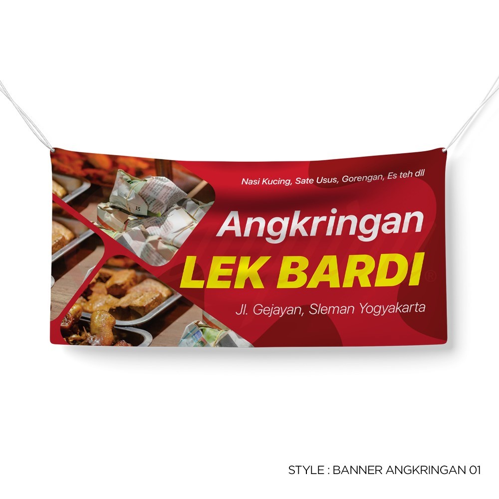 Spanduk Angkringan Banner Jualan Angkringan Custom - Spanduk Promosi Gerobak Jualan Angkringan Denga
