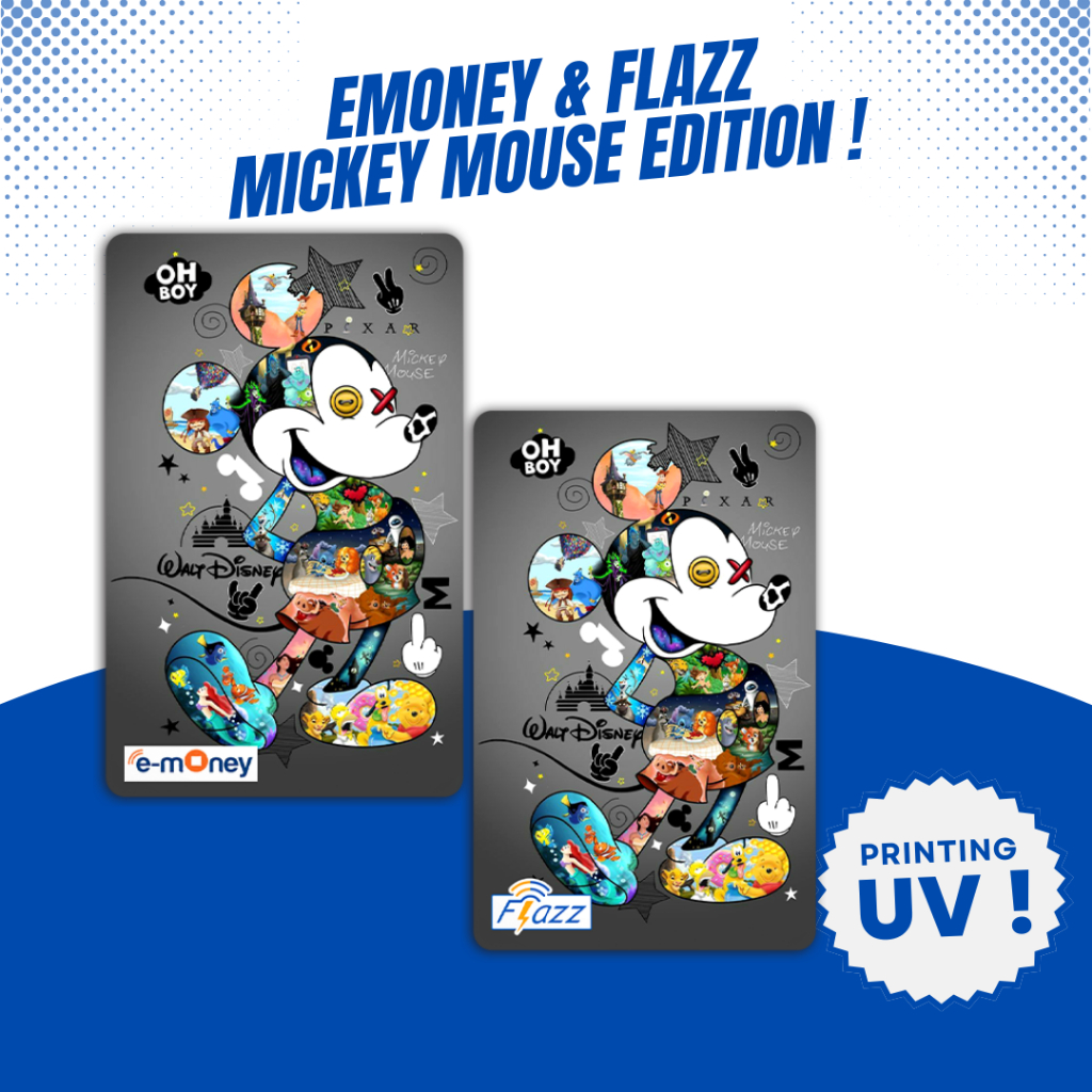 Emoney / Flazz Gen 2 Mickey Mouse - Custom Kartu Etoll Mandiri BCA - Support NFC