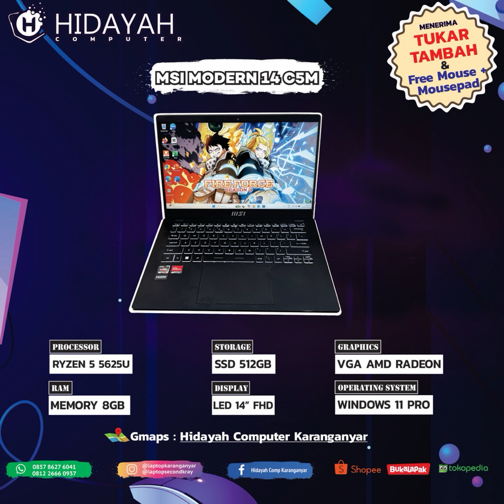 Laptop MSI Modern 14 Multimedia