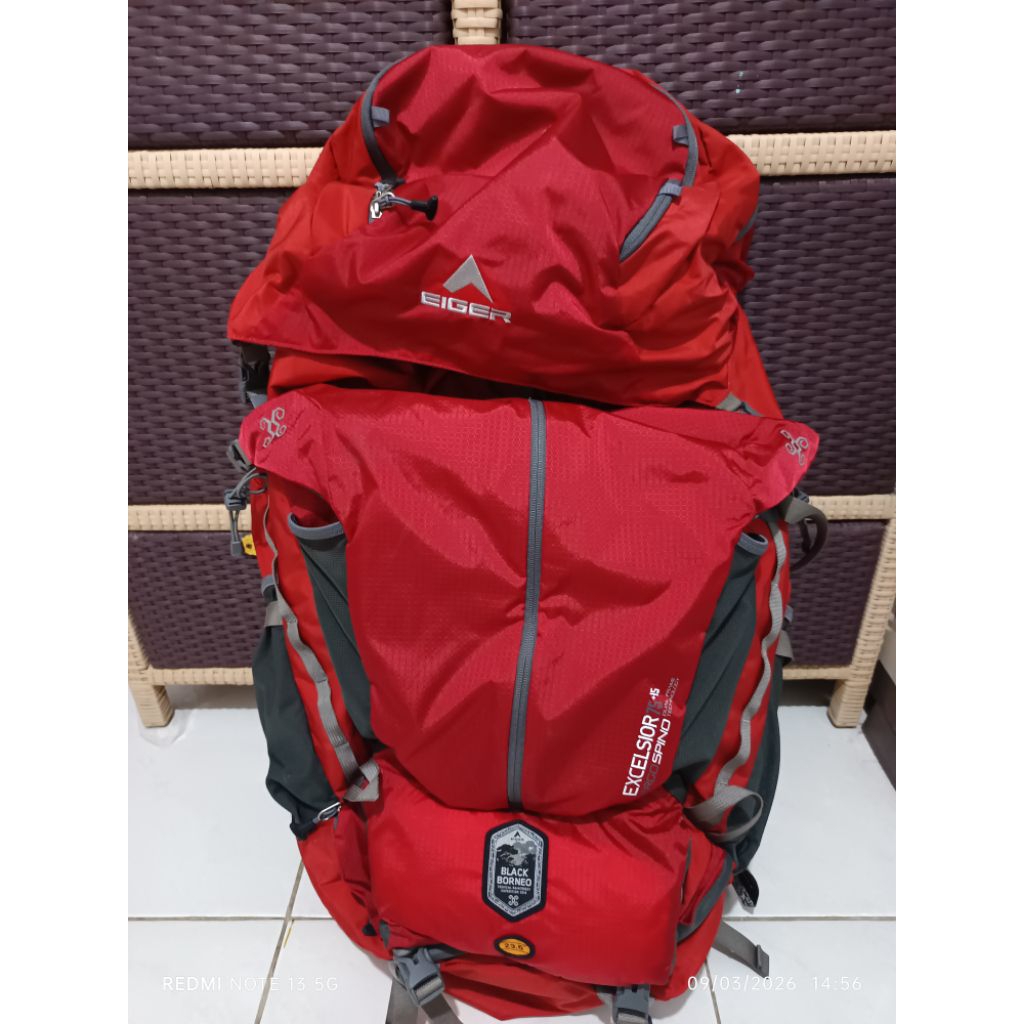CARRIER EIGER EXCELSIOR BORNEO 75L + 15 WARNA MERAH