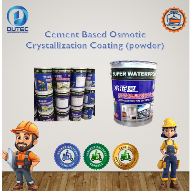 Dutec Cement Based Osmotic Crystallization Waterproofing Powder 25kg | Pelapis Anti Bocor Beton | Wa