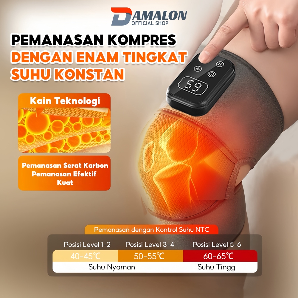 DAMALON pelindung lutut pemanas listrik alat terapi sendi lutut terapi bahu listrik terapi siku pema