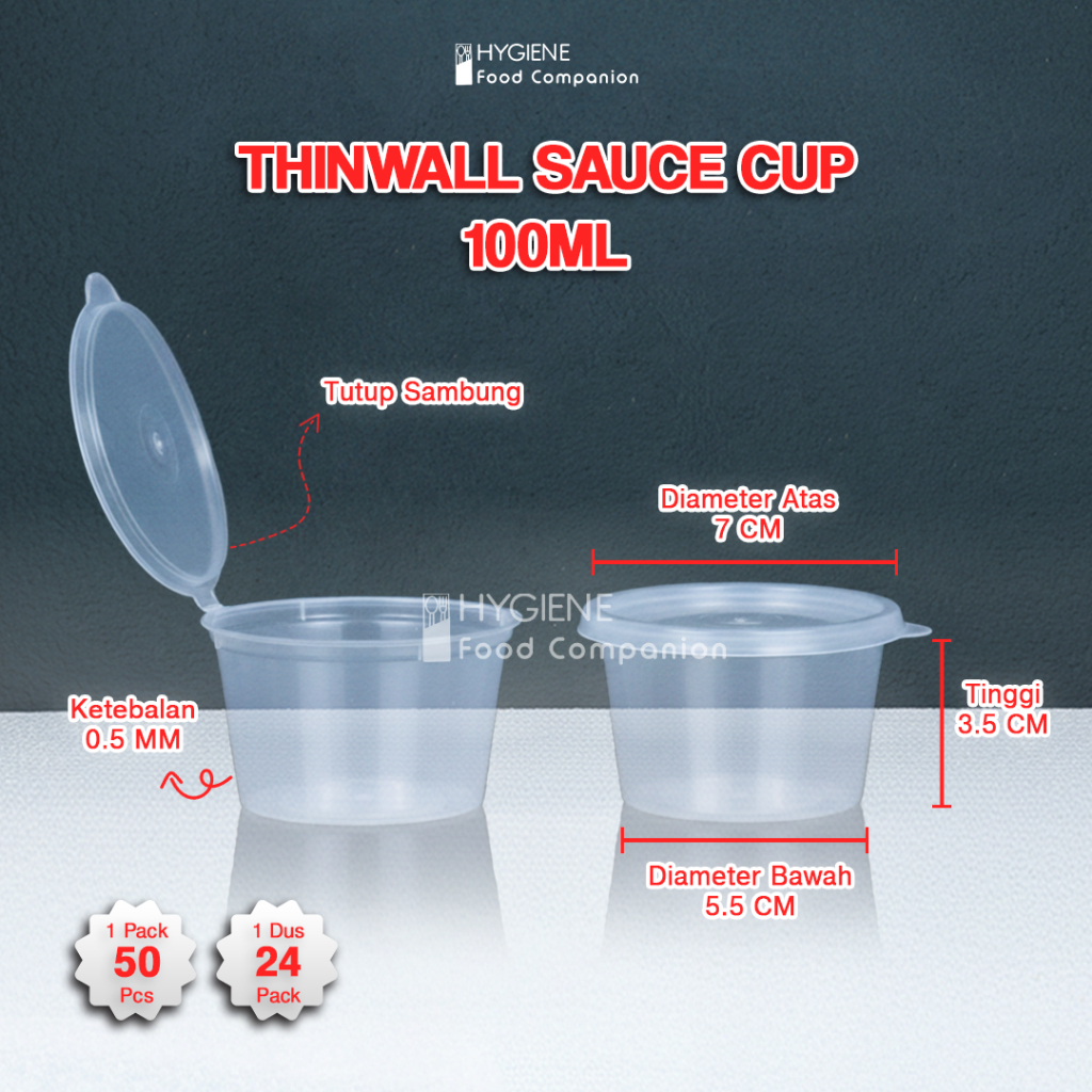 Tempat Cup Puding 100ml Container - Thinwall Cup Puding 100ml