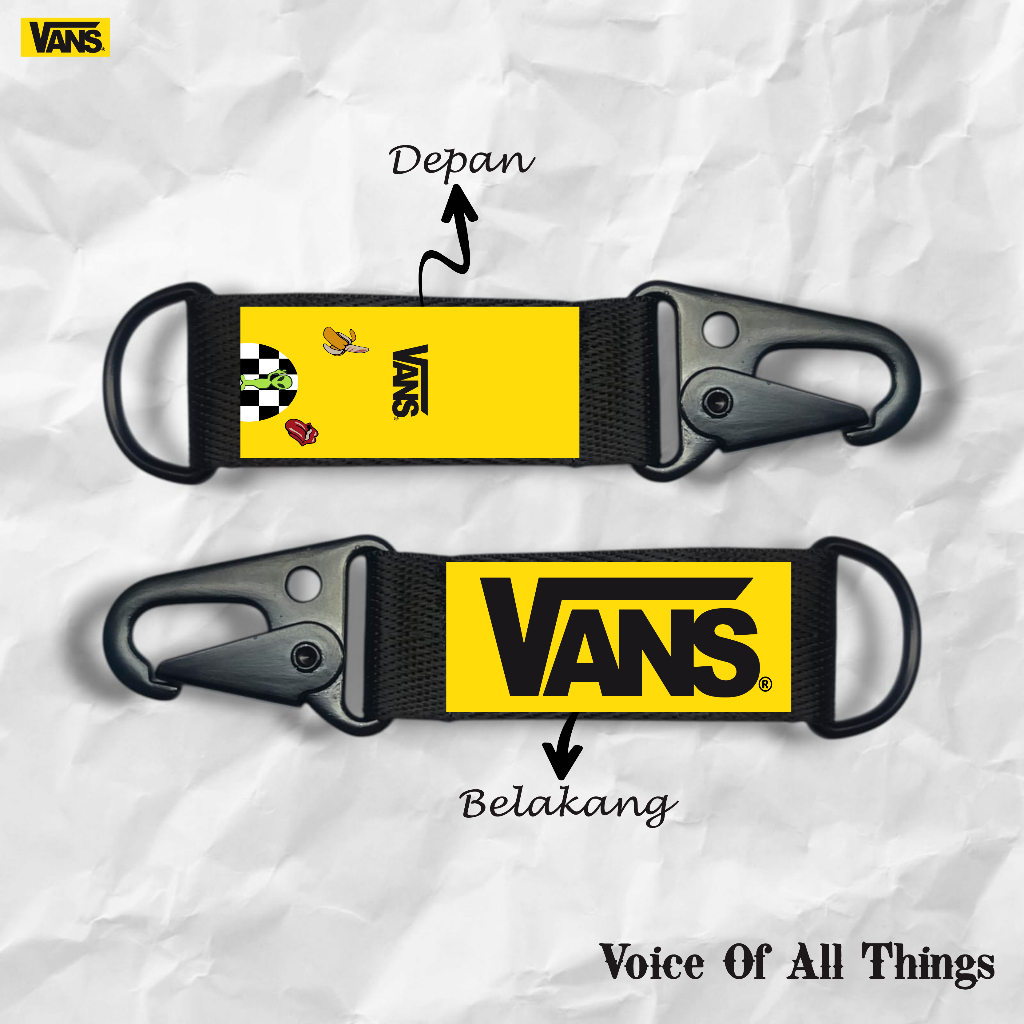 Gantungan Kunci Keychain Snaphook Vans Kuning