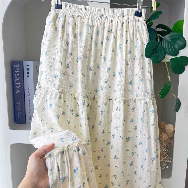 Ruffle Skirt | Rok panjang motif | Rok panjang Ruffle | Rok floral