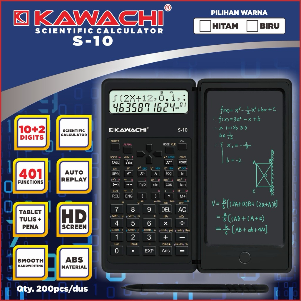 Kalkulator Scientific + Pena S-10 Kawachi / Kalkulator Matematika Fisika Kawachi