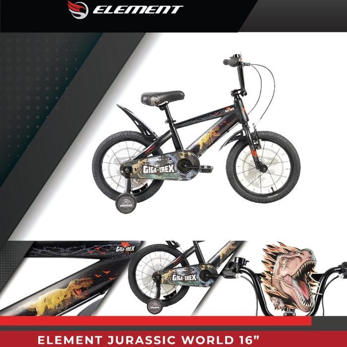 KIDS BIKE ELEMENT JURASSIC WORLD EK 119 SEPEDA ANAK BMX 16 INCH ELEMENT JURASSIC WORLD GIGA VS TREX