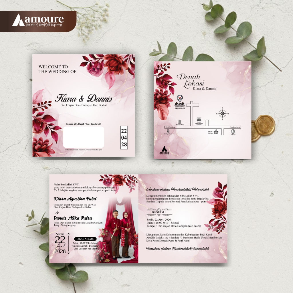 Undangan Pernikahan Elegant / Undangan Pernikahan Elegant Custom Murah