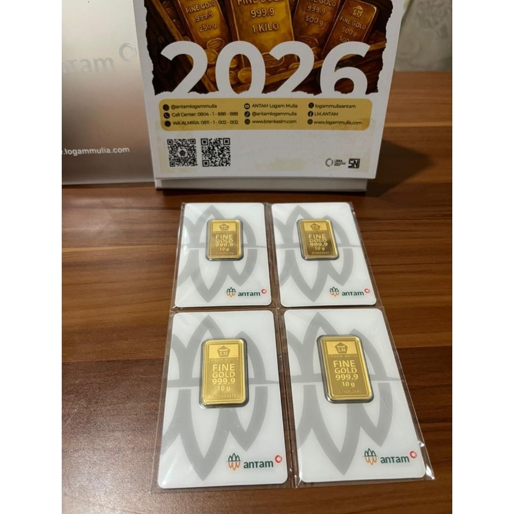 LM Antam 10 gram 2026  logam Mulia Emas , Redmark Certieye Original 100%
