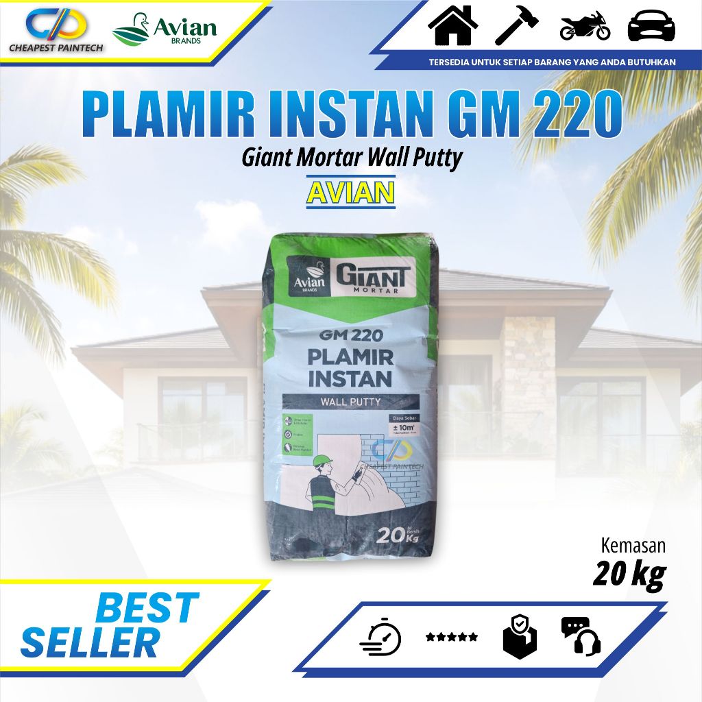 Plamir Instant Avian untuk Cat plamir 5 kg-20 kg - Giant Mortar - plamir murah
