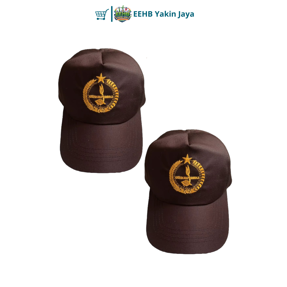 Topi Sekolah Pramuka SD SMP SMA Laki Perempuan Seragam Sekolah Topi Pramuka SD SMP SMA Logo Bordir
