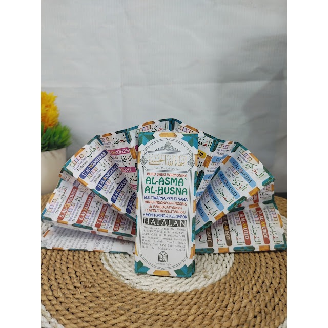 [5 pcs] Flash Card Lipat Hafalan 99 Asmaul Husna 4 Bahasa Full Colour For Tahfizh