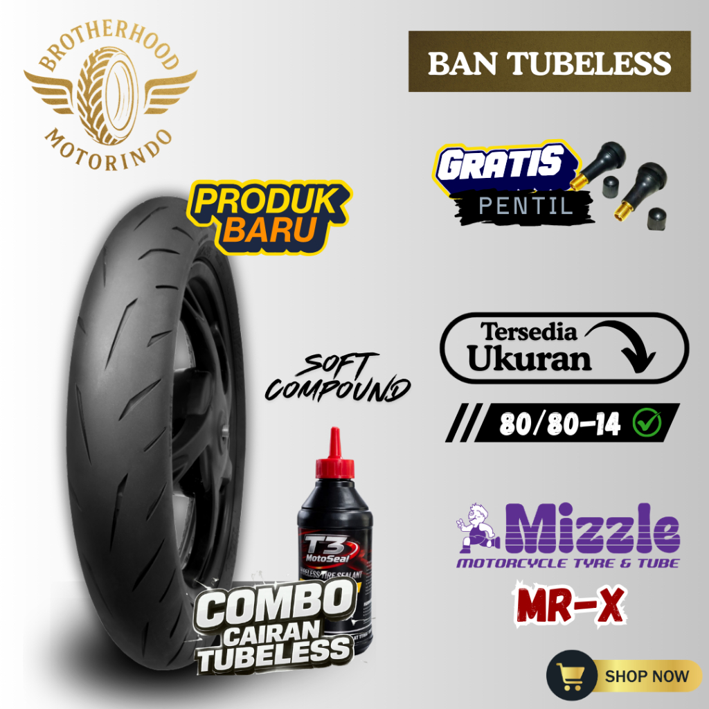 BAN MIZZLE MR X SOFT COMPOUND ( 80/80-14 ) SOFT COMPOUND RING 14 / BAN BALAP / SOFT COMPOUND MIZZLE 