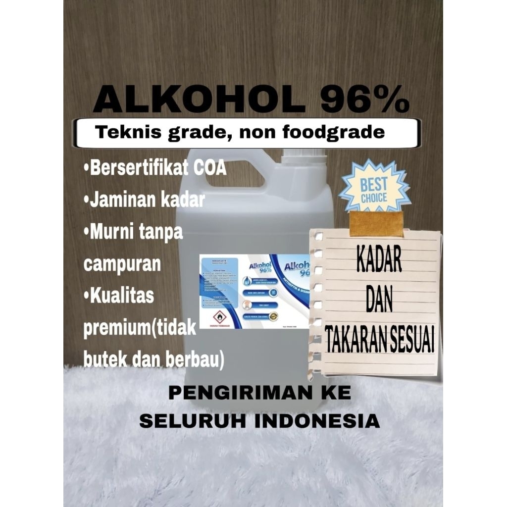 Alkohol 96% / Alcohol 96% / Sterilisasi - 5 liter