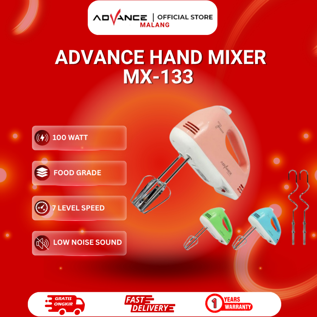 Mixer ADVANCE MX133/ Hand Mixer ADVANCE MX-133 Garansi 1 Tahun