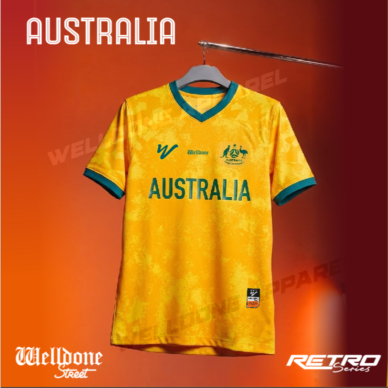 WORLDCUP SERIES!  JERSEY RETRO TIMNAS AUSTRALIA CLUB / JERSEY BOLA / JERSEY SUPPORTER /JERSEY VINTAG