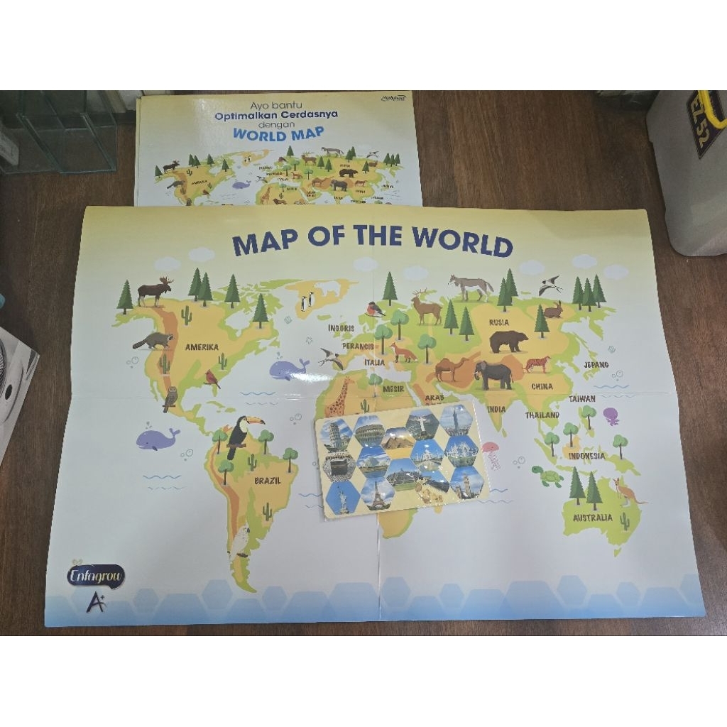 World Map toys for Kids / Peta dunia untuk anak2 dengan flashcards / Educational Toys / Map of the w