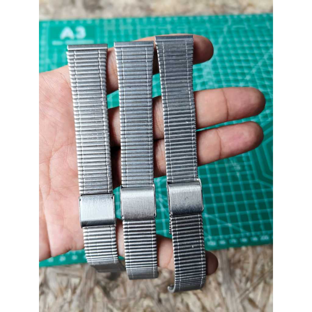 STRAP TALI JAM TANGAN RANTAI STAINLESS STEEL MODEL KLASIK CASIO SILVER 18 MM