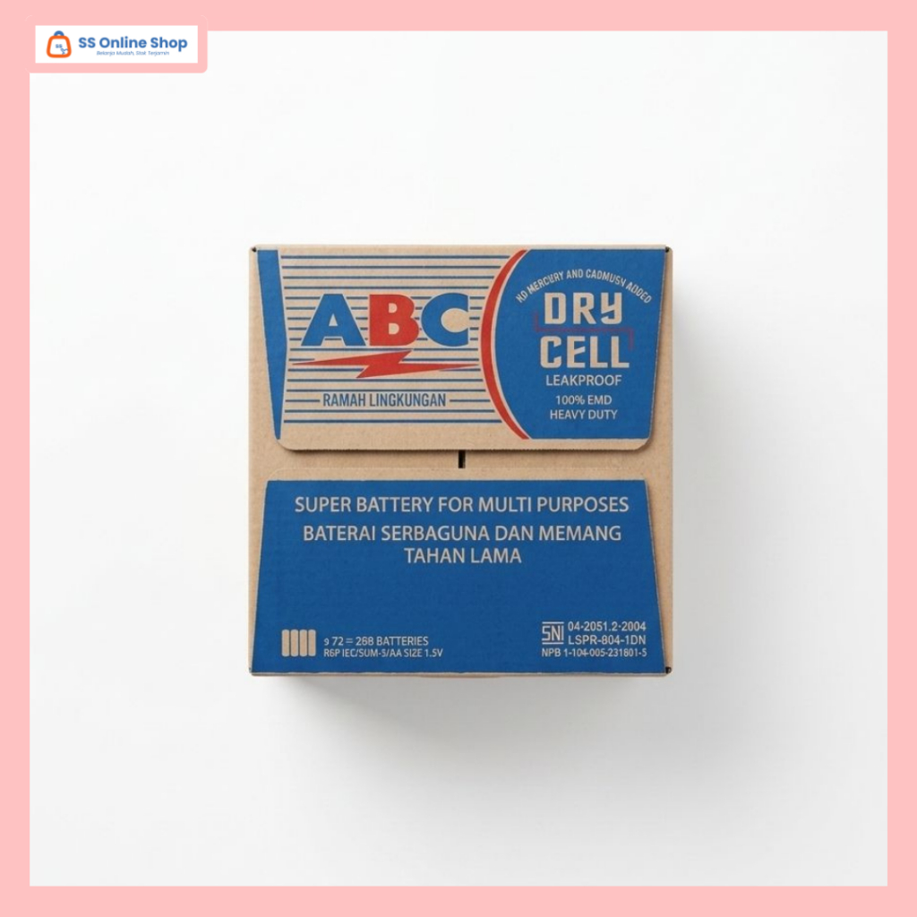 [SS ONLINE 100% ORI KARTON] Baterai ABC Biru AA R6 A2 1 KARTON isi 12 BOX (24 PCS/BOX) – Baterai 1.5