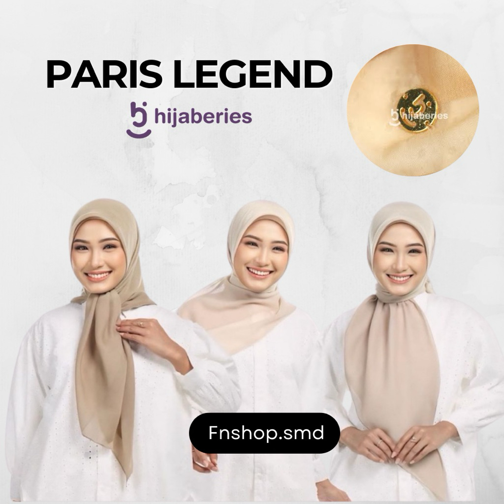 Hijaberies (Free Pouch) / Segiempat Paris Legend By Hijaberies 10000% Ori/ Paris Legend / Paris Hija